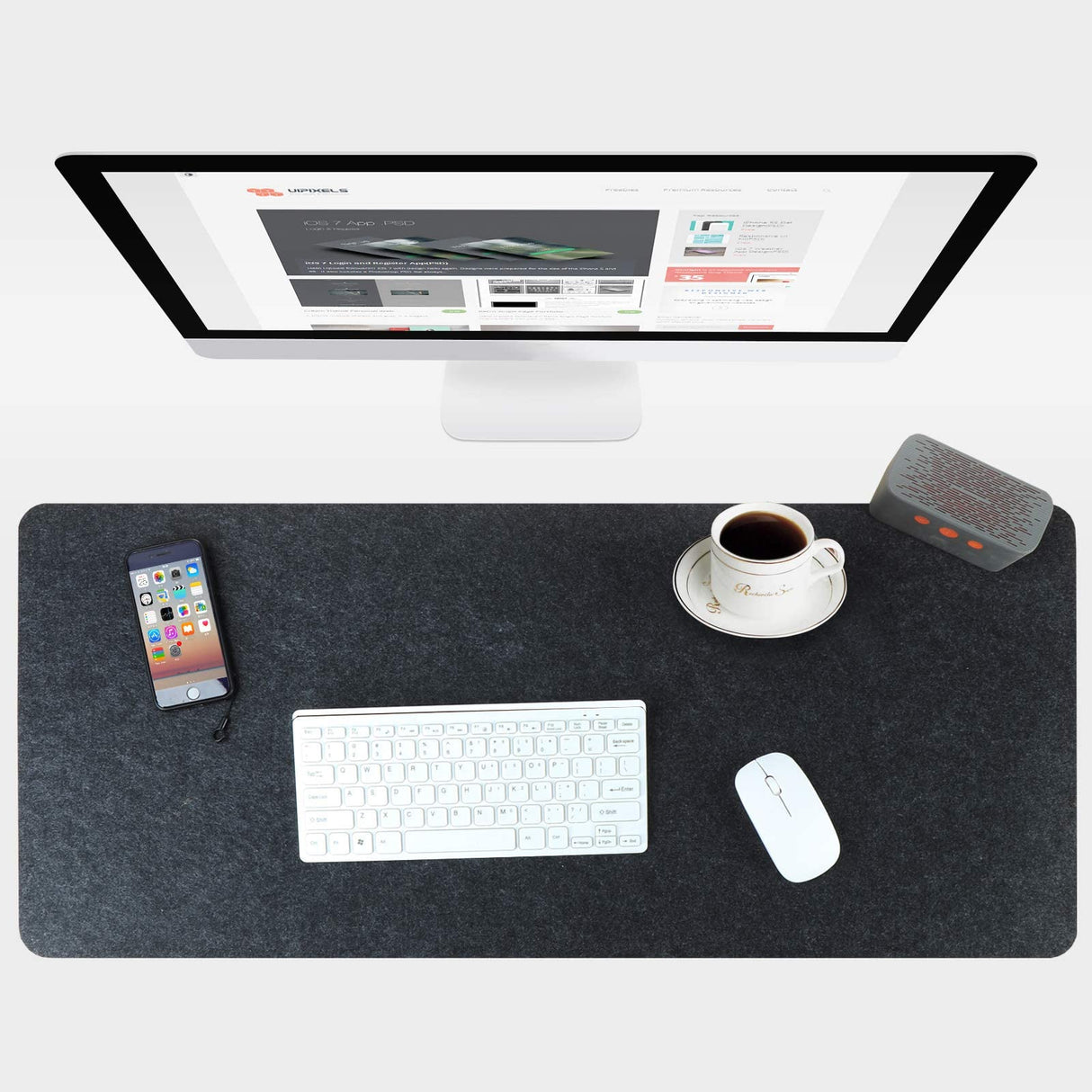 Desk Mat,90×40CM Large Felt Desk Pad, Extra Large Mouse Pad Mat