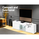 Entertainment Unit 130cm Length TV Cabinet Wooden TV Stand, White