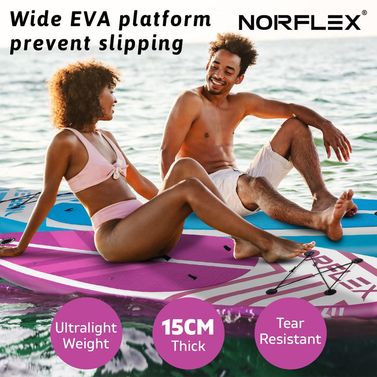 Inflatable Paddle Board Bundle - Stand Up Paddle Board, Floating Yoga Board With Paddle, Pump, Repair Kit & Leash - Sup Stand Up Paddleboard, Inflatable Paddle Boards For Adults - Pink 10ft 6in