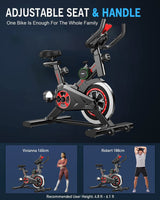 Exercise Bike - Stationary Bike with Heavy Flywheel, Tablet Holder and LCD Monitor, Silent Belt Drive and Comfortable Seat Cushion Indoor Spin Bike for Home Gym Cardio Workout Training