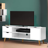 TV Unit 120cm Length Entertainment Unit Wooden TV Console Cabinet, White