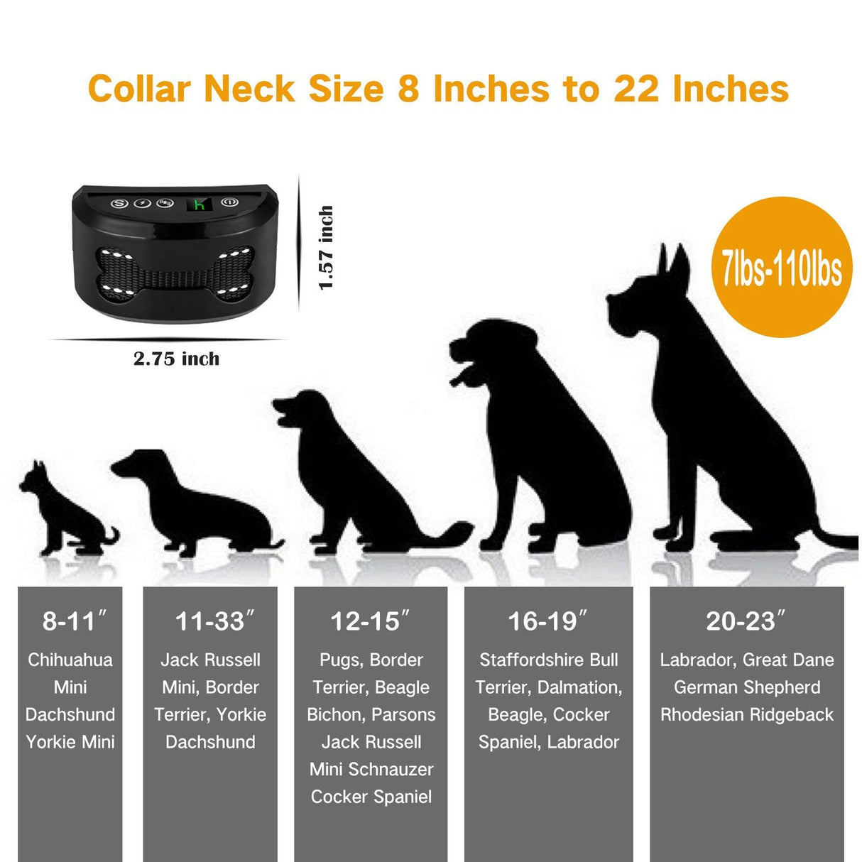 LS Anti Bark Collar [2025 Upgrade], Stop Dog Barking Training Collar, Rechargeable/Rainproof/Reflective, 7 Sensitivity, Beep/Vibration/Safe for Large, Medium, Small Dogs