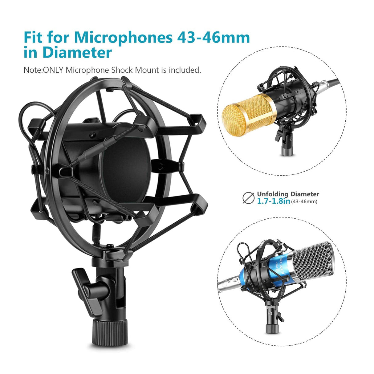 Neewer Black Universal Microphone Shock Mount Holder