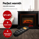 Devanti Electric Fireplace Mantel Portable Wood Heater 3D Flame Effect 2000W