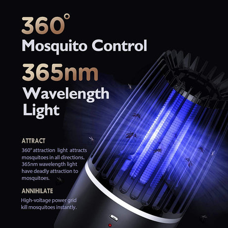 Rechargeable Mosquito & Fly Zapper, Portable Indoor & Outdoor Bug Zapper, Mosquito Killer Electric Lamp, Insect Repellent, Pest Control Trap, Portable Zappers, LED Fly Trap 4000 mAh