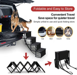 Extra Wide Dog Car Ramp for Large Dogs,Support up to 176 lbs, Portable Aluminum Foldable Pet Ramp with Non-Slip Surface, Pet Ramp Help Your Dog Easy Get in & Out of SUV,High Beds &