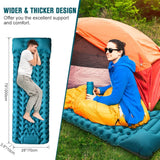 Camping Mat Self Inflating Camping Sleeping Mat, 10cm Thick Ultralight Camping Mattress with Pillow Folding Sleeping Pad Camp Air Bed Compact Inflatable Roll Camping Mattress for Outdoor