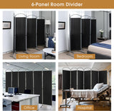 6-Panel Folding Room Divider, Privacy Screen, Portable Polyester Fabric Wall Divider and Separator, Freestanding Privacy Protection for Living Room, Bedroom, Office