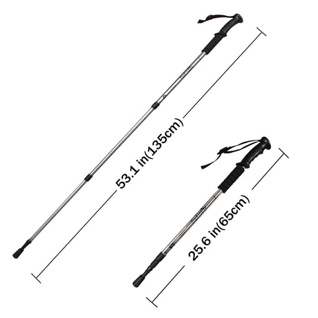 Walking Trekking Poles - 2 Packs with Antishock and Quick Lock System, Telescopic, Collapsible, Ultralight for Hiking, Camping, Mountaining, Backpacking, Walking, Trekking