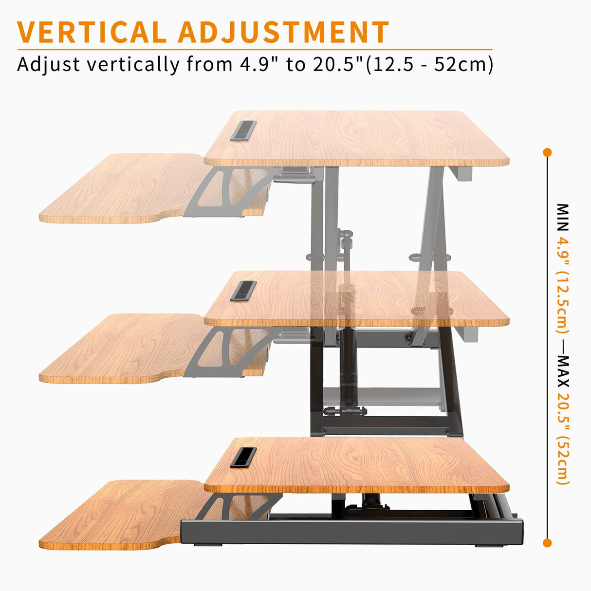 Standing Desk Wide Height Adjustable Quick Sit Stand Computer Desk Converter