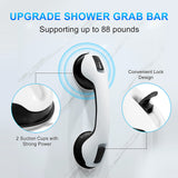 Shower Suction Grab Bar, 2 Pack 12 inch Shower Handle with Strong Hold Suction Cup Grip Grab in Bathroom, Bath Handle, Grab Bars for Bathroom Safety Grab Bar