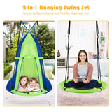 100cm 2 in 1 Kids Detachable Tree Tent Swing Set, Nest Hammock Chair and Swing Seat, Giant Hanging Pod Play House Adjustable Hanging Ropes, 300KG Capacity, Hanging Tree House Tent for Children