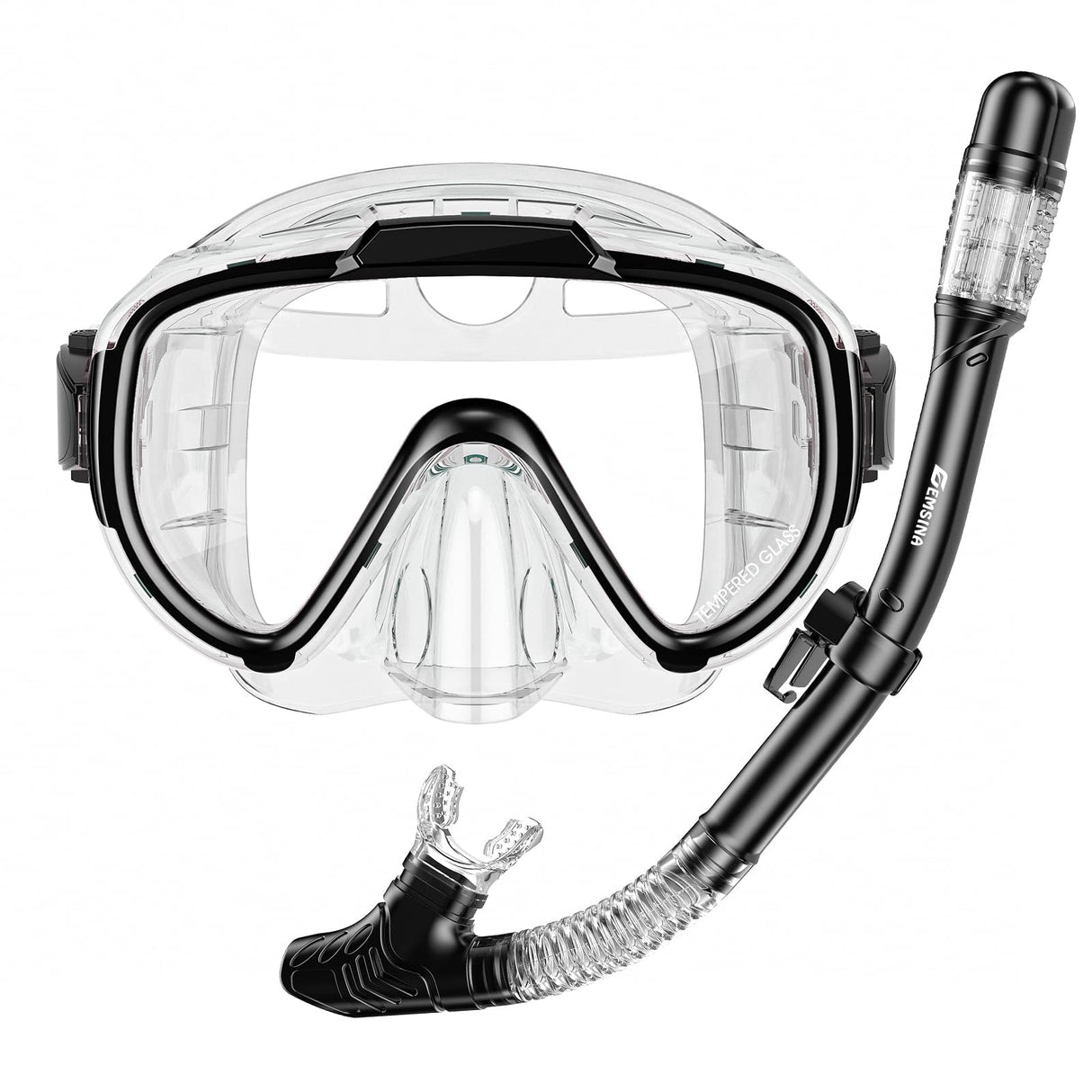 Dry Snorkel Set,Panoramic Wide View,Anti-Fog Scuba Diving Mask,Professional Snorkeling Gear