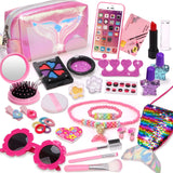 31 PCS Kids Makeup Toy Kit for Girls, Fake Makeup Set Toy W/Toddler Purse,Handbag, Toy Phone,Cosmetics Accessories,Pretend Play Beauty Set,Birthday Toy 3 4 5 6 7 8 Years Old Kids