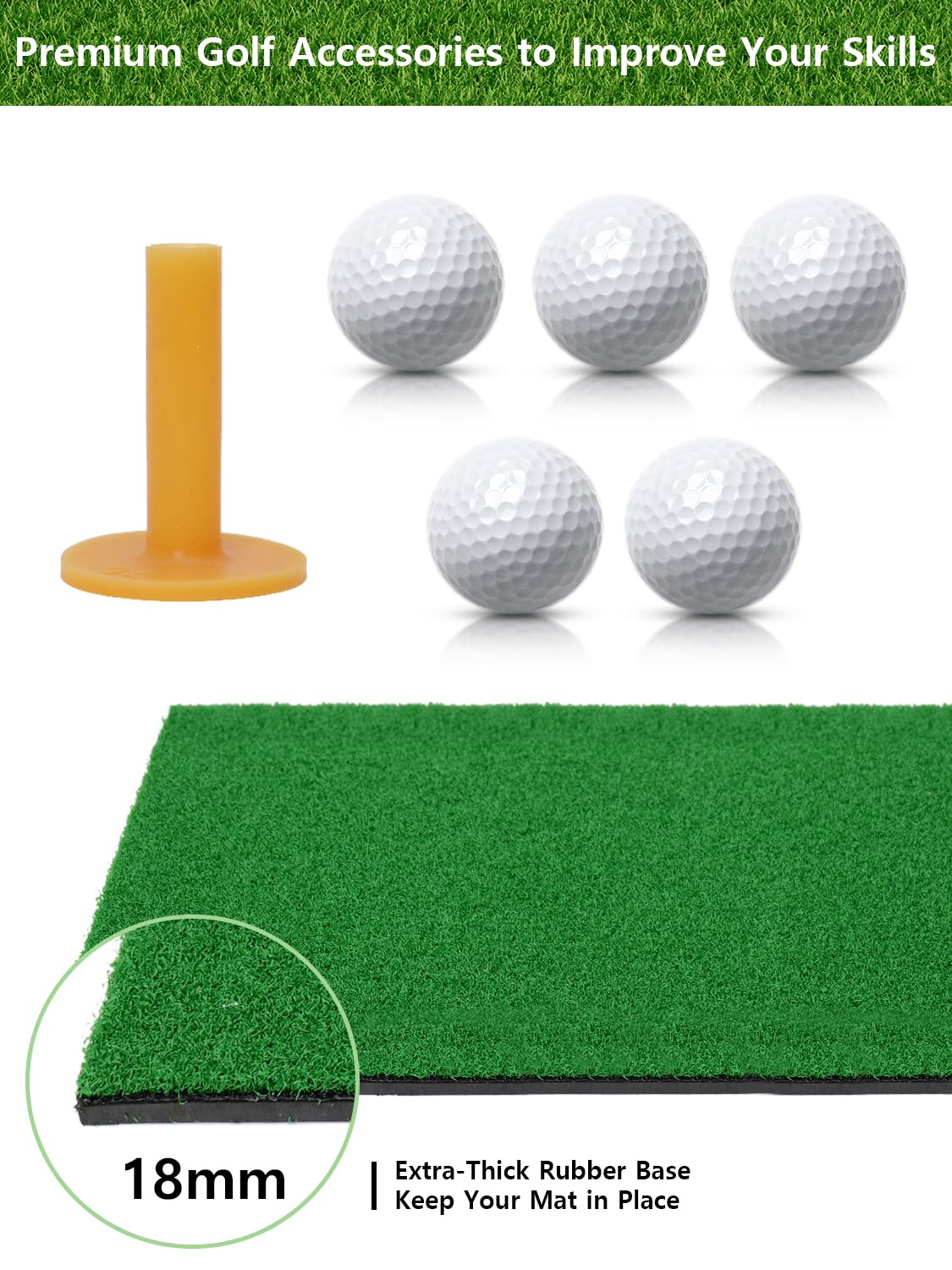 Golf Practice Net, 10x7ft Golf Hitting Aids Nets for Backyard Driving Chipping, Home Golf Swing Training with Targets /1 Golf Mat / 5 Golf Balls / 1 Golf Tees/Bag - Men Indoor Outdoor Sports Game