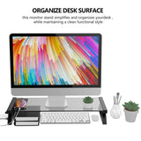 Glass Monitor Stand Riser with USB Port High-Speed Transfer Data Charge, for iMac,Screen,Computer,PC, Desk Organizers and Accessories，Desk Organizer Keyboard