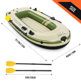 2 Man Inflatable Boat Blow Up Fishing Rowing Rafting Water Sport Paddling Floating Air Canoe Diving River Raft with Oars Hand Pump Carry Bag