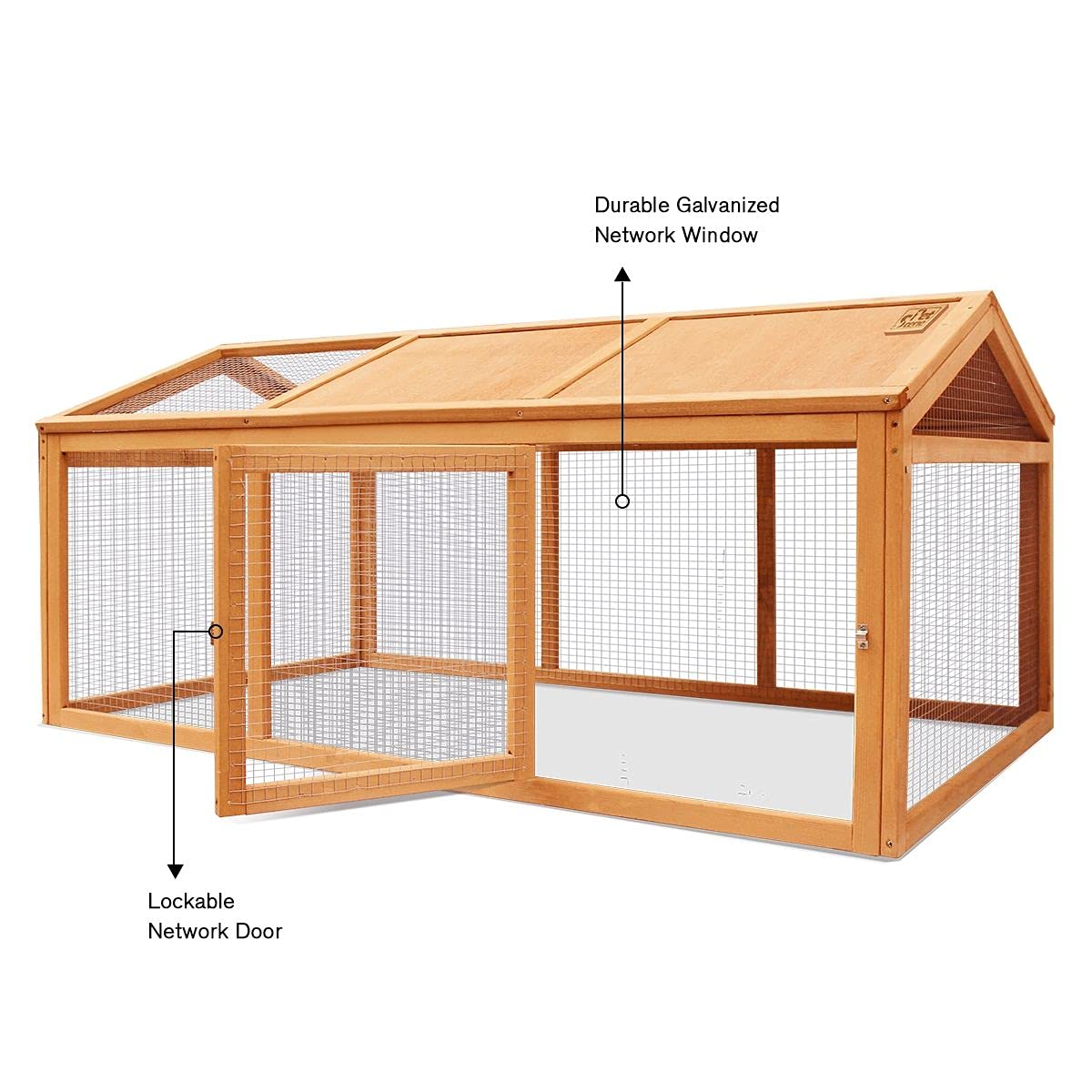 Pet Scene Rabbit Cage Wooden Chicken Coop Hutch Cage Small Animal Cage Outdoor Enclosures 150x90x70cm