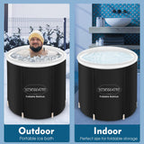 Ice Bath Tub for Athletes,Foldable Extra Large Adult Bath Tub with Lid, Fitness Lovers Recovery Portable Cold Therapy Tub,Long-Lasting Insulated ice/hot Freestanding Bathtubs Outdoor