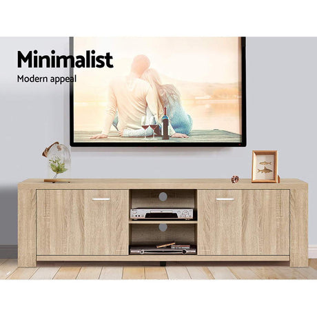 TV Unit 160cm Length Timber Entertainment Unit TV Cabinet, Wood