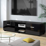 140cm Length Entertainment Unit High Gloss TV Cabinet Stand Table, Black