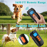 Dog Training Collar, Dog Shock Collar with 1650Ft Remote, IPX7 Waterproof Dog Collar with Beep, Vibration, Shock, Adjustable 0 to 99 Shock Vibration Levels Dog Training Set for Small Medium Large Dogs