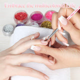 42 Acrylic Powder 120ml Liquid Nail Form Glitter File Glue Brush Rhinestone Clipper French Tips Nail Art Set