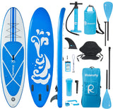 Stand Up Paddle Board, 10.6'x32''x6'' Inflatable Paddle Board with SUP Accessories, Included Hand Pump, Adjustable Paddle/ Seat, Waterproof Bag, for Yoga, Fishing, Touring