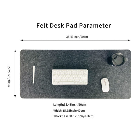 Desk Mat,90×40CM Large Felt Desk Pad, Extra Large Mouse Pad Mat