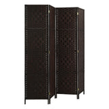 Room Divider 4 Panel Screen Brown