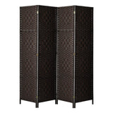 Room Divider 4 Panel Screen Brown