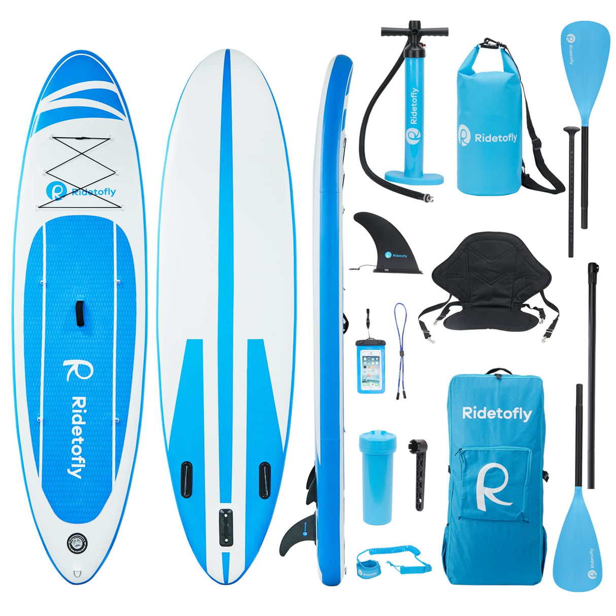 Stand Up Paddle Board, 10.6'x32''x6'' Inflatable Paddle Board with SUP Accessories, Included Hand Pump, Adjustable Paddle/ Seat, Waterproof Bag, for Yoga, Fishing, Touring