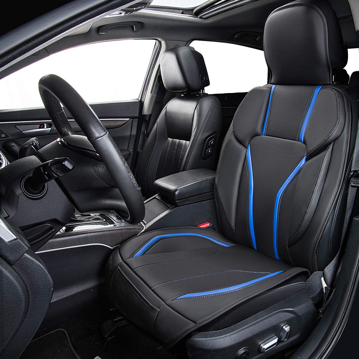 Universal Fit Sporty Leather Easy Install Sidelss Car Seat Cover, Seat Cushion,Fit for suvs,Vans,sedans,Truck