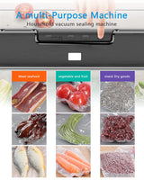 Vacuum Sealer Machine, Automatic Food Sealer With Air Sealing System, Dry & Moist Modes, Led Indicator Light, Food Vacuum Sealer for Food Preservation,package with 15 Pack Vacuum Sealer Bags