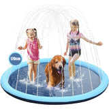 Non-Slip Splash Pad for Kids and Dog,Sprinkler & Splash Play Mat,Dog Pool Summer Outdoor Water Toys Backyard Durable Splash Pad for Toddlers Kids Small Medium Large Dogs Pets-Blue