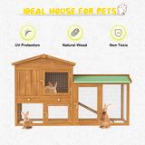 Rabbit Hutch Chicken Coop Guinea Pig Cage Pet House for Small Animals 137.5x43.5x85cm