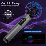 Wireless Microphone Dual Professional Cordless Dynamic Mic Handheld Microphone System for Amplifier, PA System, Karaoke, Meeting, Party, Church, DJ, Wedding, 100ft