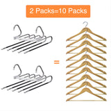 Trouser rack saves space, 2 Pack for S-shaped stainless steel clothes trouser rack, anti-slip design, Anti-Slip Design,Clothes Closet Storage Organizer for Pants Jeans Trousers Skirts Scarf