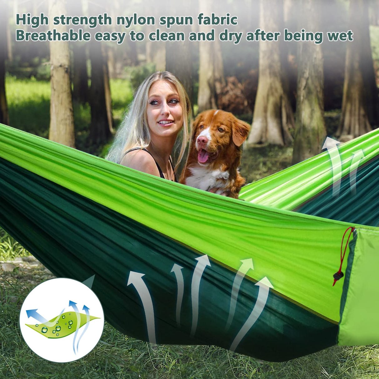 Outdoor Camping Hammock - Double & Single Portable Hammocks for Trees with Adjustable 2 Ropes for Travel, Hiking, Beach, Camping, Backpacking