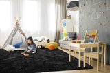 Super Soft Shaggy Rugs Fluffy Carpets, 4x5.9 Feet, Indoor Modern Plush Area Rugs for Living Room Bedroom Kids Room Nursery Home Decor, Upgrade Anti-Skid Durable Rectangular Fuzzy Rug, Black