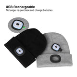 Upgraded LED Lighted Beanie Hat,USB Rechargeable Hands Free Headlamp Cap,Unisex Winter Warmer Knit Hat with Light for Men,Women