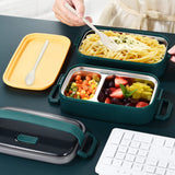 Bento Lunch Box, Stackable Lunch Box Container Cute Lunch Boxes for Kids With Utensils, Leakproof Lunch Containers for Adults, Dishwasher & Microwave Safe Japanese Bento-Food Storage Containers (Green)