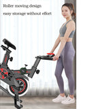 Exercise Bike - Stationary Bike with Heavy Flywheel, Tablet Holder and LCD Monitor, Silent Belt Drive and Comfortable Seat Cushion Indoor Spin Bike for Home Gym Cardio Workout Training