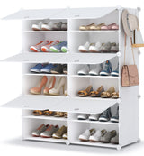 Shoe Rack, 5 Tier Shoe Storage Cabinet 20 Pair Plastic Shoe Shelves Organizer for Closet Hallway Bedroom Entryway