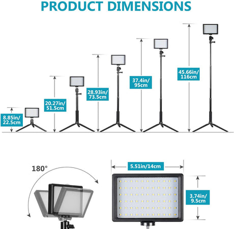 Dimmable USB LED Video Light with Adjustable Tripod Stand