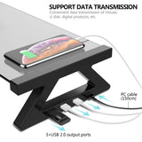 Glass Monitor Stand Riser with USB Port High-Speed Transfer Data Charge, for iMac,Screen,Computer,PC, Desk Organizers and Accessories，Desk Organizer Keyboard