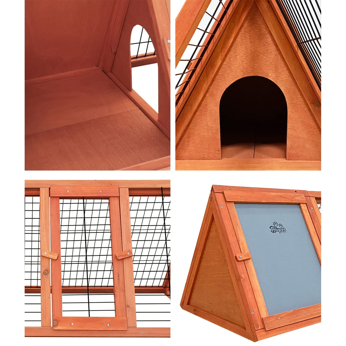 Rabbit Hutch, Alopet Chicken Coop with 2 Doors 117 x 50 x 45cm