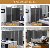 6-Panel Folding Room Divider, Privacy Screen, Portable Polyester Fabric Wall Divider and Separator, Freestanding Privacy Protection for Living Room, Bedroom, Office