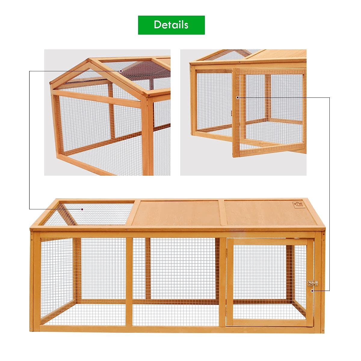 Pet Scene Rabbit Cage Wooden Chicken Coop Hutch Cage Small Animal Cage Outdoor Enclosures 150x90x70cm