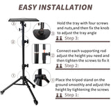 Universal Projector Stand Bracket with Wheels- - Laptop Tripod Adjustable Height 28.5 to 73 Inch with Removable Mouse Tray and Phone Holder, DJ Racks ，Outdoor Movies or Computer Desk Stand